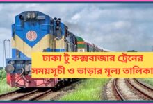 ঢাকা টু কক্সবাজার ট্রেনের সময়সূচী ও ভাড়ার মূল্য তালিকা ২০২৫